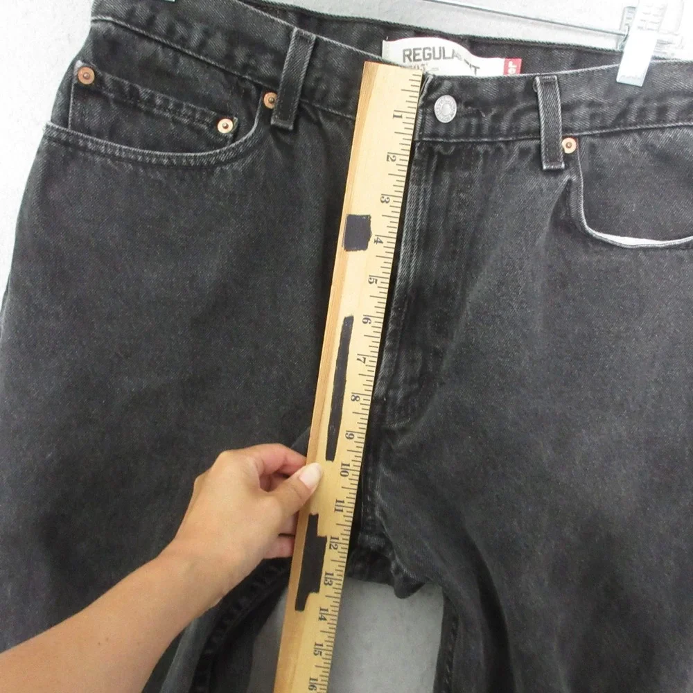 Levis 505 Jeans Men 36x30 505 Faded Black Straight Leg 90s Grunge‎ Indie Classic